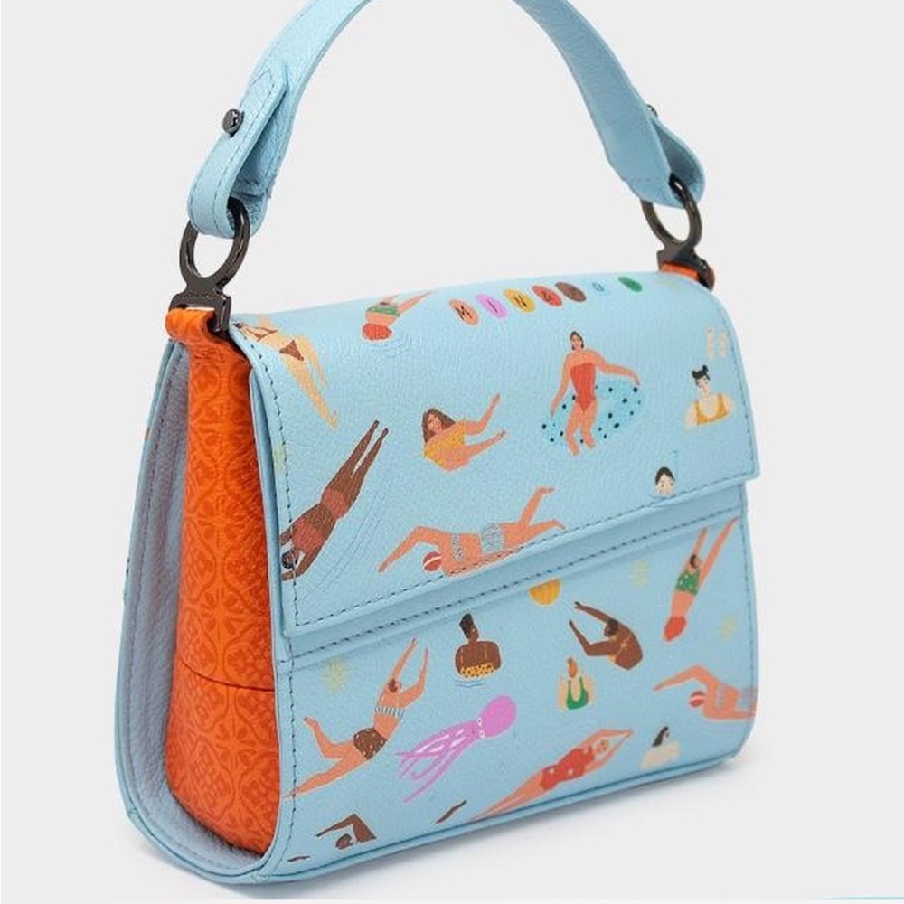 Min & Mon crossbody swimmer print purse with removable strap